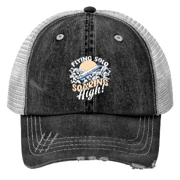 Discover First Solo Flight Pilot Flying Solo Soaring High Trucker Hats