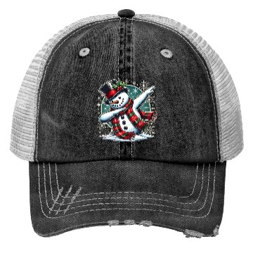 Discover Festive Dabbing Snowman for Holiday Fun Trucker Hats