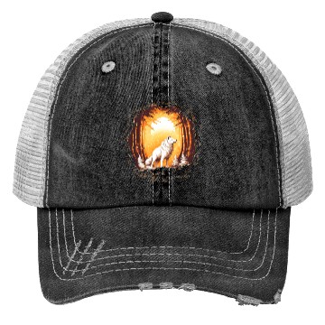 Discover Wolf in Forest Trucker Hats