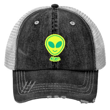 Discover green alien Trucker Hats
