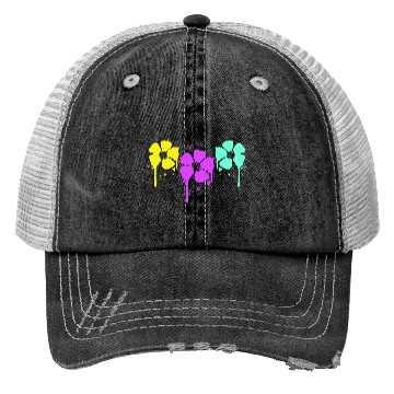 Discover Flowers Colorful Graffiti Drop Spray Spring Summer Trucker Hats