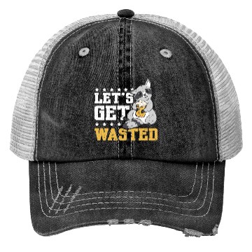 Discover Let's get wasted beer raccoon Trucker Hats