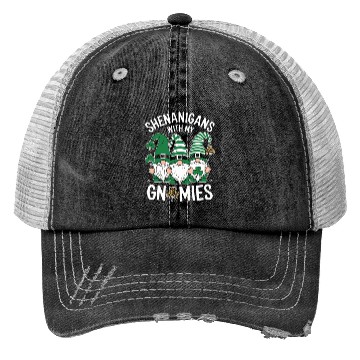 Discover St Patricks Day Lucky Shamrock Leopard Gnomes Trucker Hats