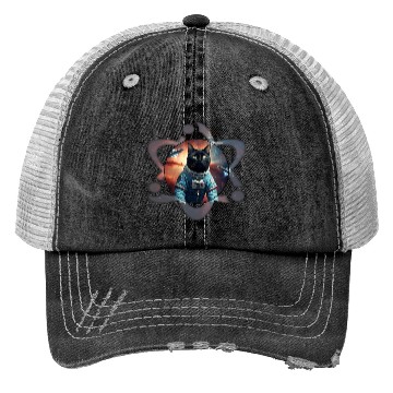 Discover Space Cat Science Trucker Hats