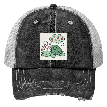 Discover Dreamy Turtle Snooze strawberries Trucker Hats