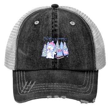 Discover winter snow man Trucker Hats