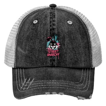 Discover Street Anarchy Graffiti Bunny – Edgy Street Art Trucker Hats