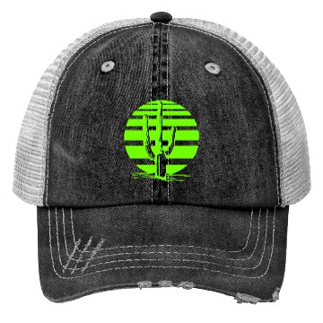 Discover Cactus Desert Sunset Evening Sun Lines Night Cacti Trucker Hats
