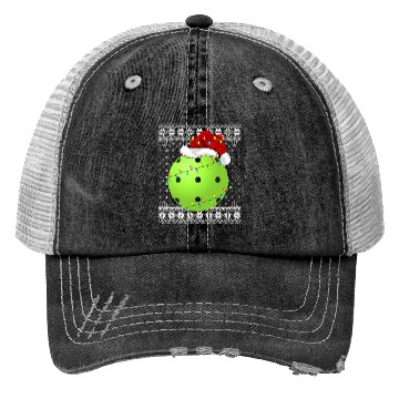 Discover Pickleball Player Ugly Christmas Trucker Hats