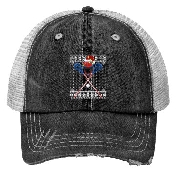 Discover Lacrosse Player Ugly Christmas Trucker Hats