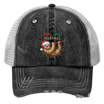 Discover Holly Jolly Slothmas Trucker Hats