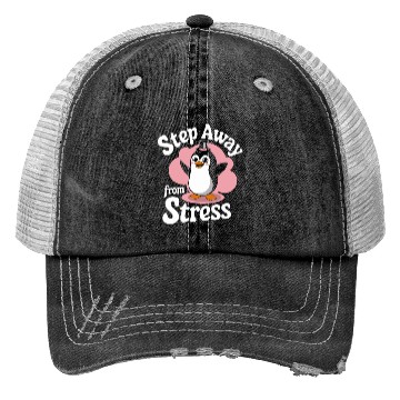 Discover Mindfulness Penguin: Step Away from Stress Trucker Hats