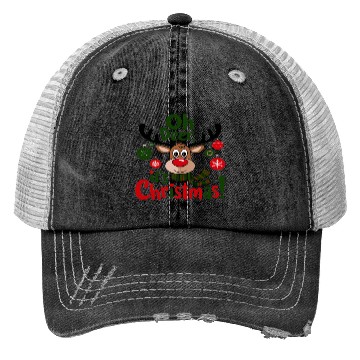 Discover Christmas Reindeer with Festive Ornaments Trucker Hats