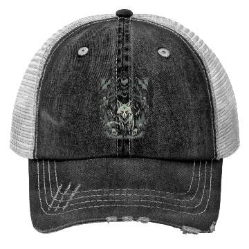 Discover Dark Cottagecore Mystic Wolf Amidst Gothic Forest Trucker Hats