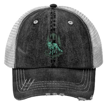 Discover Dark Cottagecore Wolf Under Moonlight Trucker Hats