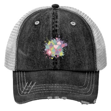 Discover Paint Splatter Playing Card Suits Design Trucker Hats