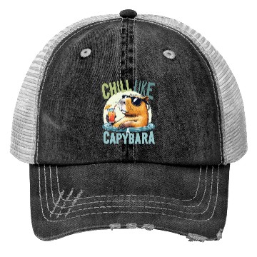 Discover gift idea funny quote zen design Capybara Trucker Hats