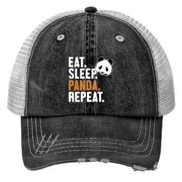 Discover Eat Sleep Panda Repeat Panda Bear Friend Giant Trucker Hats