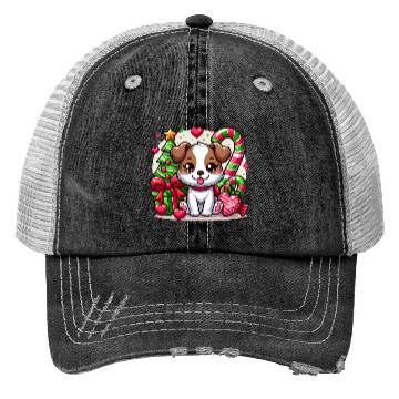 Discover FUNNY CHRISTMAS DOG Trucker Hats