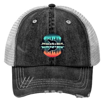 Discover wolf forest Reflection Scenic Wilderness lovers Trucker Hats