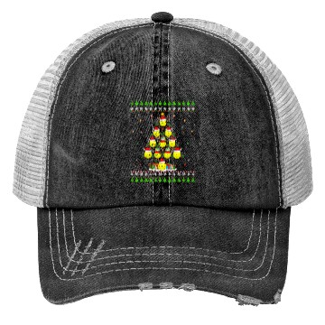 Discover Pickleball Christmas Tree Trucker Hats