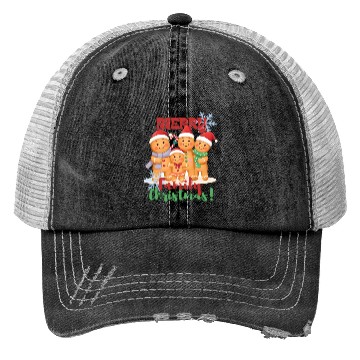 Discover Gingerbread Family Christmas Trucker Hats