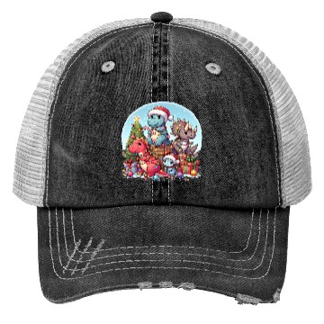 Discover Dinosaurus Christmas tree Trucker Hats