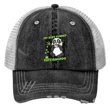 Discover My Best Friend Eats Bamboo Panda Bear Friend Trucker Hats