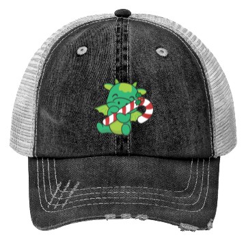 Discover Dragon Christmas Candy Cane Cute Dragon Trucker Hats