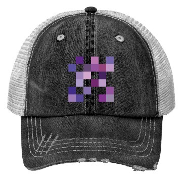 Discover Purple Gradient Squares Design Trucker Hats