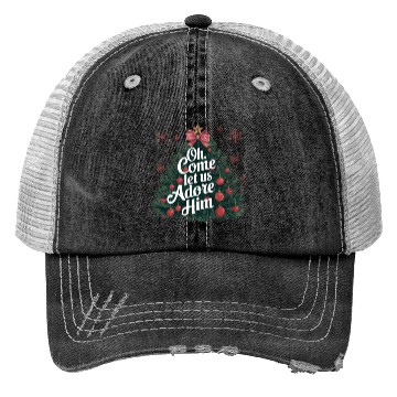 Discover Christmas Tree, Christmas Retro Trucker Hats