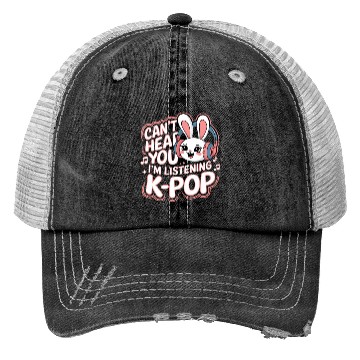 Discover Can't Hear You K-Pop Bunny Trucker Hats