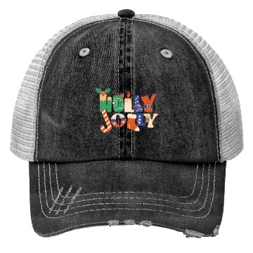 Discover Playful Textured Holly Jolly Trucker Hats