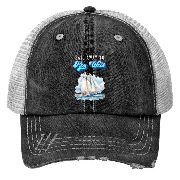 Discover SAIL AWAY TO KEY-WEST Florida Keys Sunshine-State Trucker Hats