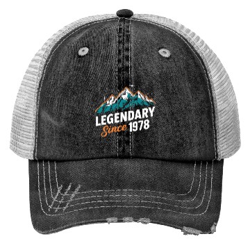 Discover Legendary Since 1978 Hiker Birthday Mountain Trucker Hats