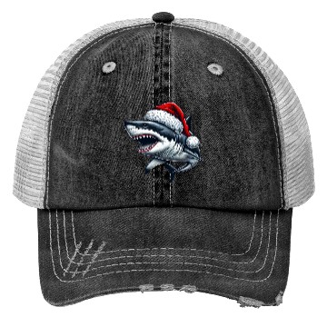 Discover Santa Shark Christmas Trucker Hats