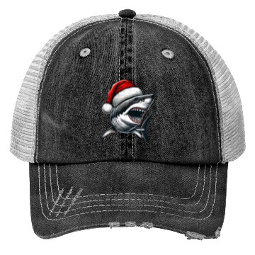 Discover Santa Shark Christmas Trucker Hats