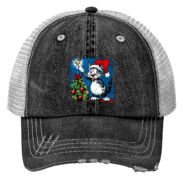 Discover Cat Christmas Trucker Hats