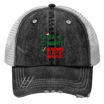 Discover Nice Naughty Funny Holiday Trucker Hats