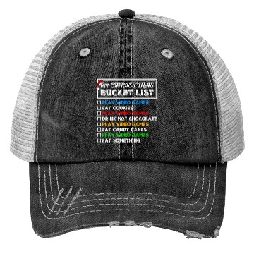 Discover Christmas Bucket List Video Games Xmas Gamer Trucker Hats