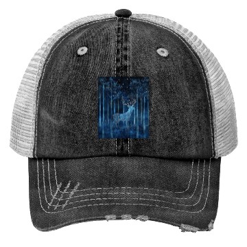 Discover Celestial Deer in the Indigo Forest Trucker Hats