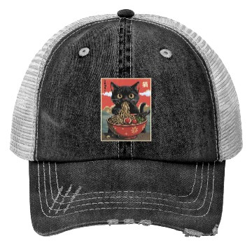 Discover Cat Ramen Japanese Trucker Hats