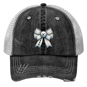 Discover Snowman Coquette Bow, Merry Christmas Trucker Hats