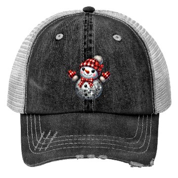 Discover Christmas Disco Snowman Trucker Hats