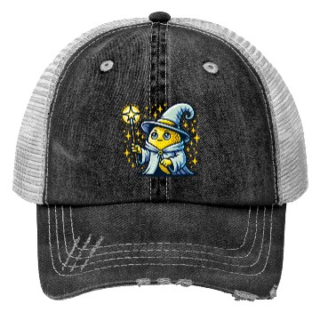 Discover Cute Wizard Lemon with Magic Wand Trucker Hats