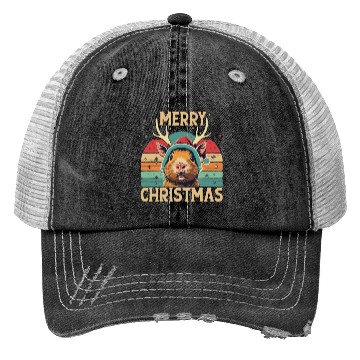 Discover Funny Guinea Pig Christmas Reindeer Trucker Hats