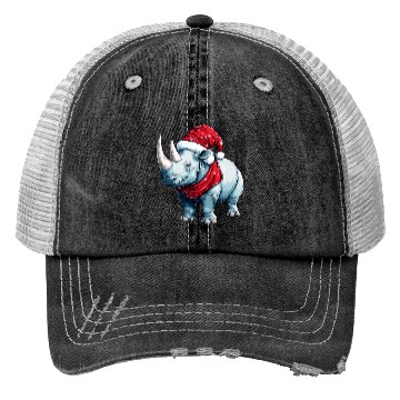 Discover Rhinos Christmas Trucker Hats