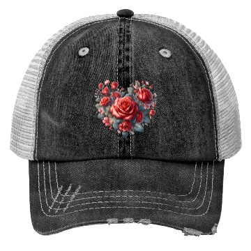 Discover Heart Roses, Valentines Day Trucker Hats