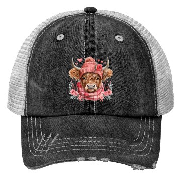 Discover Cute Highland Cow Valentines Day Trucker Hats