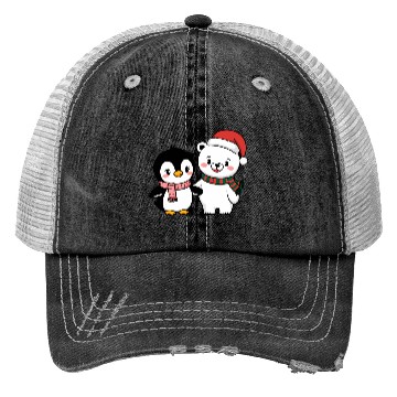 Discover Santa Polar Bear and Penguin Friends Trucker Hats
